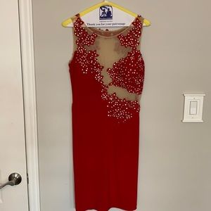 Red dress with diamonds